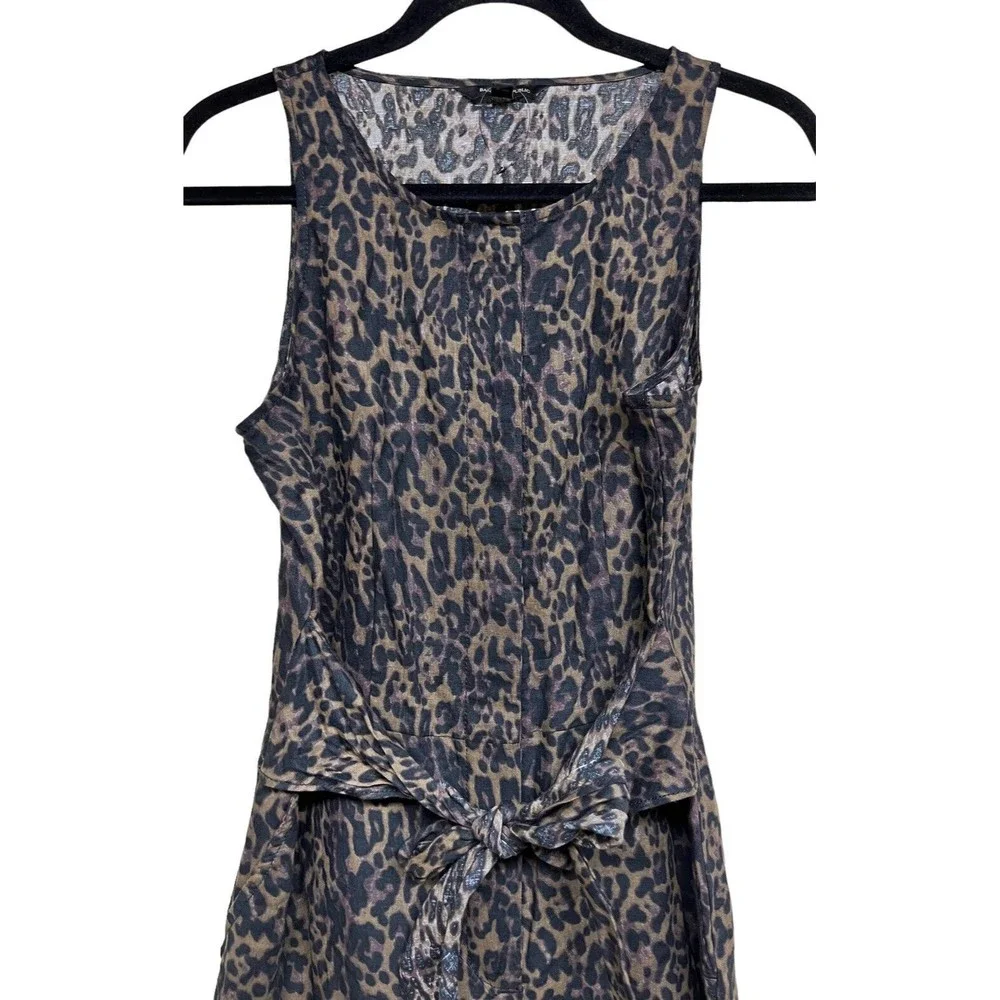 Banana Republic Linen Blend Leopard Cheetah Animal Print Jumpsuit Women’s Size 4